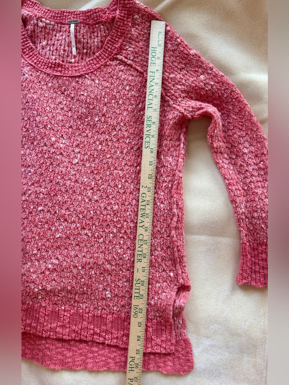 Free People Nantucket Red Side Slit Wool Blend Jeepster Pullover Sweater Size XS - Picture 14 of 16